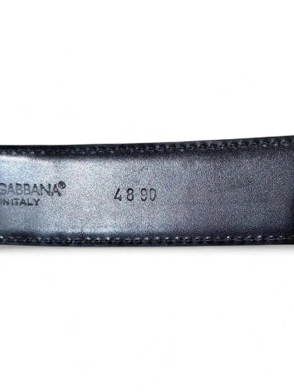 Dolce & Gabbana Black Leather Belt with Silver Buckle Size 48/90 Made in Italy